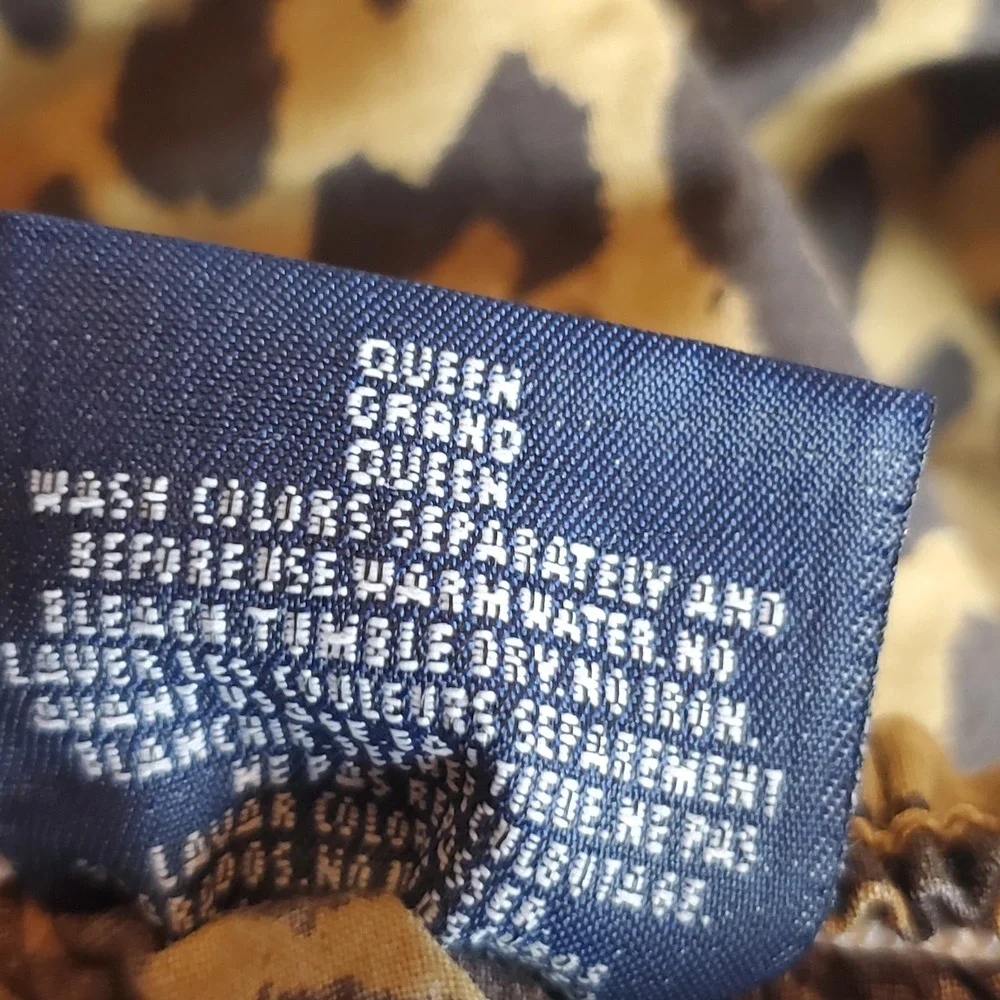Ralph Lauren Home Aragon Leopard Print Queen Fitted Sheet 100 Cotton Made in USA